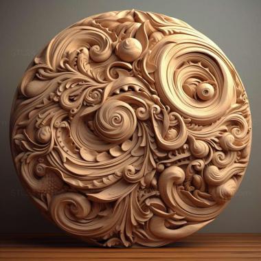 Patterns and decorations stl curly 1 3d model